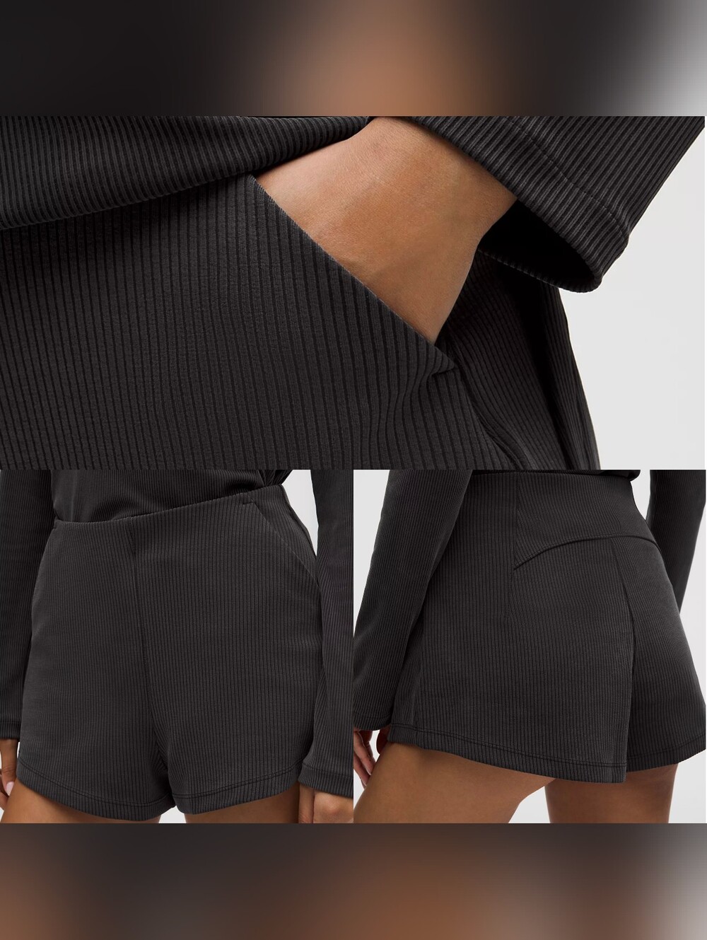 Lululemon Ribbed Softstreme High-Rise Short 2" NWT Size 2 Black